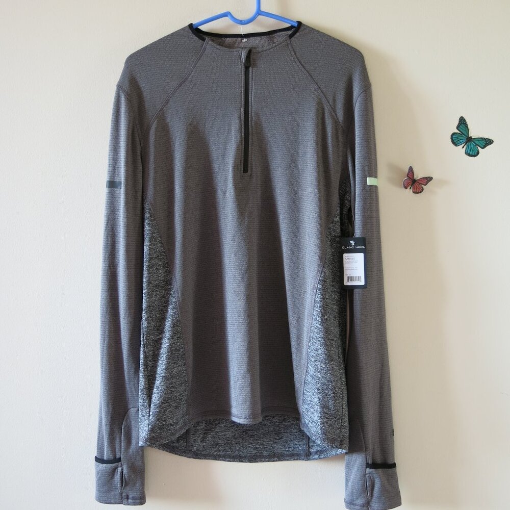 Blanc Noir Men's Windbreaker T shirt Athletic Running Charcoal Jacket Size M